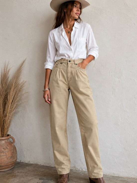 Roper Denim - Vintage Roper Tan Pleated Western Jeans High Rise Cowboycore 11